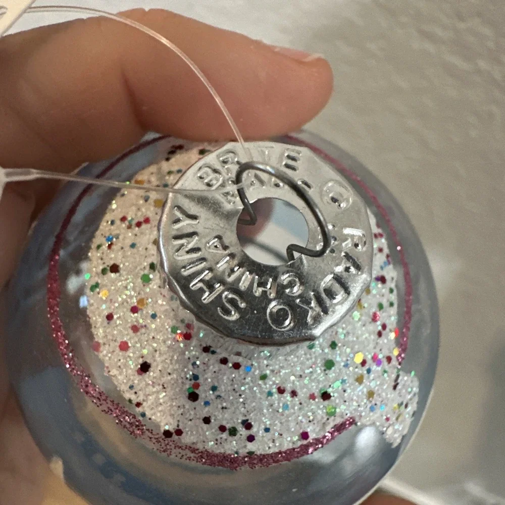 Christopher Radko Winter Sleigh Stencil Glass Shiny Brite Christmas Ornament